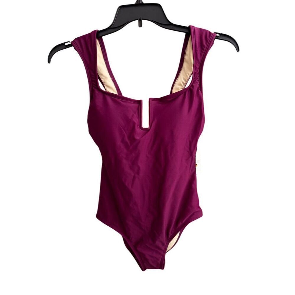 Shade & Shore Women's Cap Sleeve One Piece Swimsuit Purple Size S 4/6 NWT